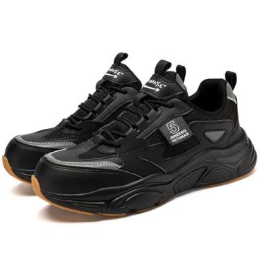 Imagem de Nutropa Sapatos Com Biqueira De Aço Para Homens E Mulheres, Tênis Super Leves Seguros, Construção Indestrutível, Preto, Tamanho 7, Feminino/5,5