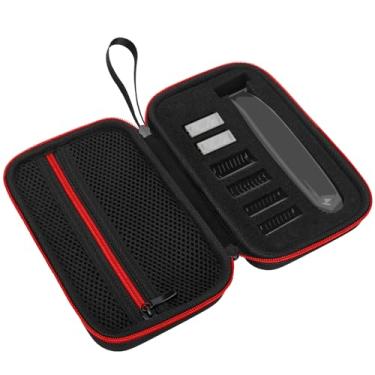 Imagem de LinMei Estojo rígido para transporte de viagem compatível com Philips Norelco One Blade Braun Series XT5 Micro Touch Solo King C Gillette Style Master Aparador elétrico híbrido e barbeador preto