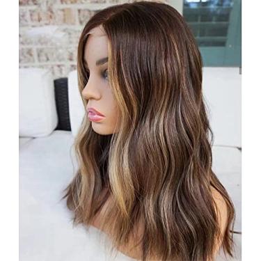 Imagem de Peruca Highlight Cabelo Humano #4/27 Colorido Loiro Mel Brasileiro Ondulado Peruca de Cabelo Humano 13x4 HD Peruca Frontal Transparente Pré-Arrancada com Cabelo de Bebê Densidade 150% Linha do Cabelo
