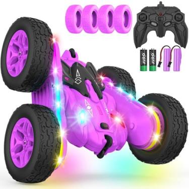 Imagem de Controle remoto Car Terucle Stunt RC Car 4WD para crianças roxo