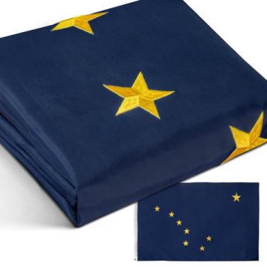 Imagem de Bandeira Anley EverStrong Series bordada no estado do Alasca 90x150cm
