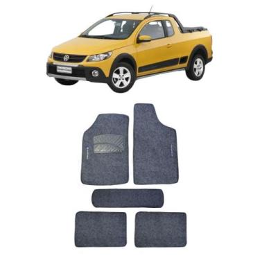 Imagem de Jogo Tapete Carpete Volkswagen Saveiro Cross G5 G6 2010 a 2017 Com Log