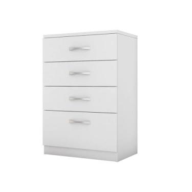 Imagem de Cômoda Lua 4 Gavetas Branco - Bela Móveis - Demóbile