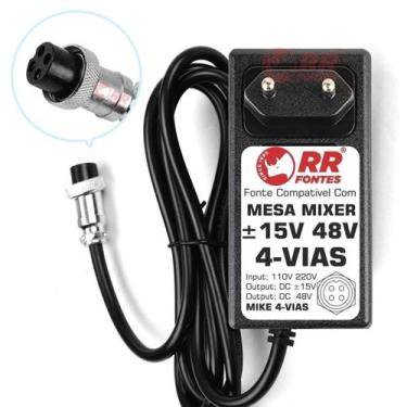 Imagem de Fonte 15V 48V 4-Vias Para Mesa De Som Mixer Am M8 Fx Usb - Rrfontes Co