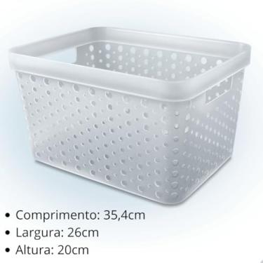 Imagem de Cesto Organizador com Tampa Caixa Organizadora de Plástico Multiuso Cesta Organizadora para Armazenamento Caixas Organizadoras(Transparente sem Tampa)