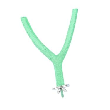Imagem de Fenteer Suporte para pássaros em formato de Y, brinquedo portátil leve para gaiola de pássaros, para canários, periquitos e papagaios, Verde