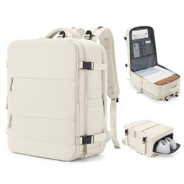 Imagem de coowoz Mochila de viagem grande para mulheres e homens, mochila para esportes ao ar livre, itens essenciais de viagem, Bege, Large-Expanded Version, Mochila