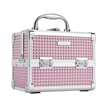 Imagem de Estojo de maquiagem Joligrace Portable Travel Cosmetic Organizer rosa