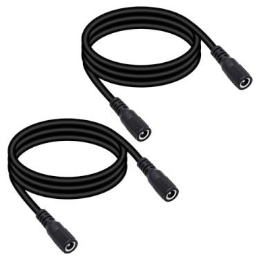 Imagem de Xilaghy Cabo de extensão de alimentação CC 99 cm, 2,1 mm x 5,5 mm, fêmea para fêmea, compatível com cabo adaptador CC de 12 V para câmera de segurança CCTV, câmera IP, fita de LED, DVR, preto, 1 m