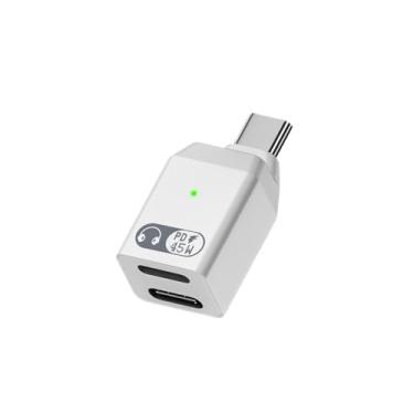 Imagem de Duttek Adaptador divisor USB C 2 em 1, adaptador de fone de ouvido USB C para Lightning e adaptador de carregador USB C 45W, para iPhone 16/15 Series, Pro e mais dispositivos tipo C (branco)