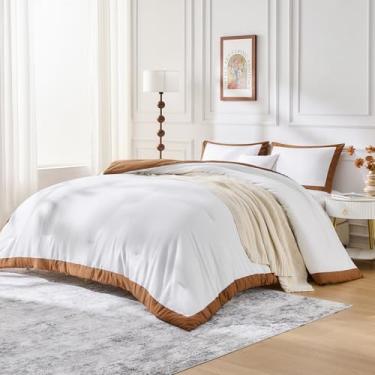 Imagem de GROOSE Conjunto de edredom king size, adequado para todas as estações, 3 peças, conjunto de edredom quente, 1 edredom (228 x 259 cm) e 2 fronhas (50 x 91 cm)
