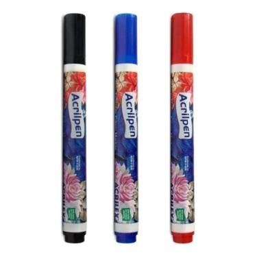 Imagem de 2X 3X Caneta Para Tecido Acrilpen Acrilex Roupas