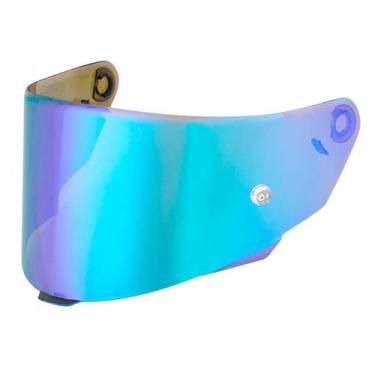 Imagem de Viseira Espelhada Revo Azul Capacete Kyt TT Course Fechado - ASX