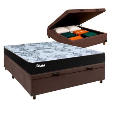 Imagem de Conjunto Cama Box Bau Casal + Colchão Life Gold Paropas