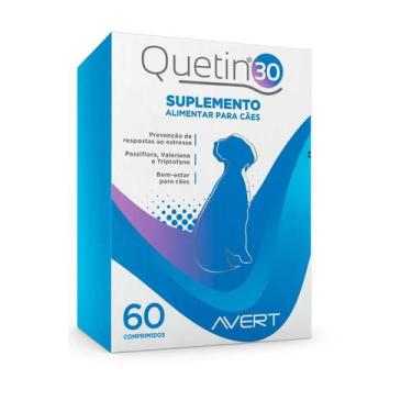 Imagem de Quetin 30  Suplemento Calmante Antiestresse para Cães até 30kg  60 Com