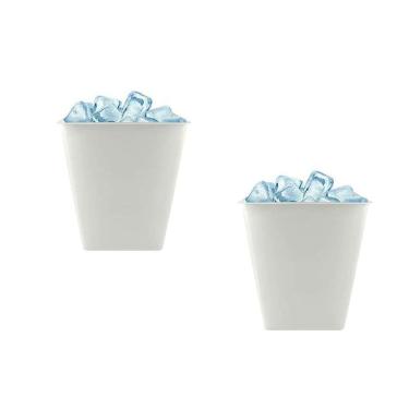 Imagem de Kit 2 Balde Gelo Branco 2,6L Plástico Premium