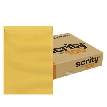 Imagem de Envelope saco ouro SKO334 240x340mm caixa com 100 unidades  Scrity