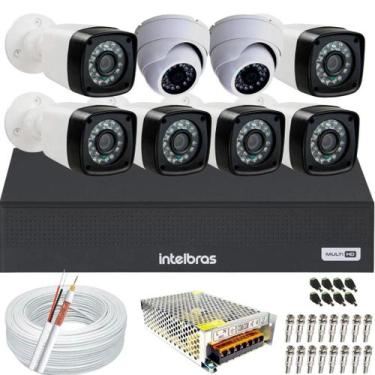 Imagem de Kit cftv 8 câmeras de segurança infravermelho Full hd Dvr 8ch Intelbra
