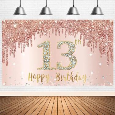 Imagem de Decorações de fundo de banner de aniversário Bumqviy 13º aniversário