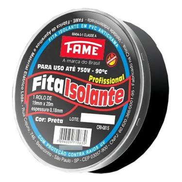 Imagem de Fita Isolante De 19Mm X 20 Metros Profissional - Fame