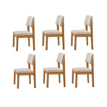 Imagem de Kit 6 Cadeiras para Mesa de Jantar Estofada Turim LJ Móveis