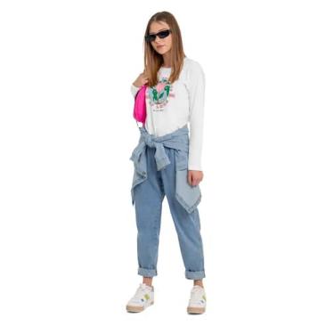 Imagem de Blusa Infantil Little Paradise Of Love em Meia Malha Gloss, Branco, 8