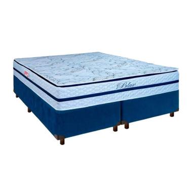 Imagem de Cama Box Bau + Colchão Casal Molas Ensacadas Blue Paropas
