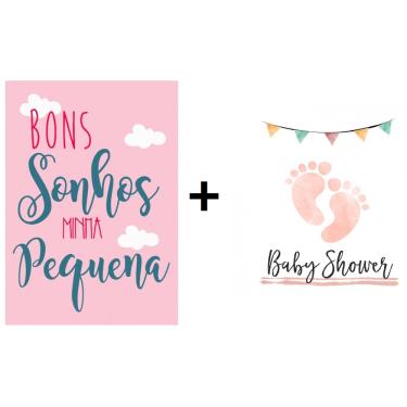 Imagem de Kit com 2 Placas Decorativas para Quarto Infantil Menina - Carisma