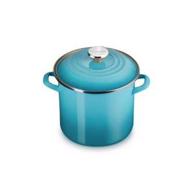 Imagem de STOCKPOT LE CREUSET EM AÇO ESMALTADO COM PEGADOR EM AÇO INOX 7,6L 22CM AZUL CARIBE 56000081702203