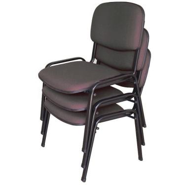 Imagem de 03 Cadeiras para Auditórios Linha Hotel Auditório Cinza