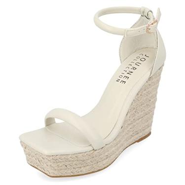 Imagem de Journee Collection Womens Olesia Tru Comfort Foam Buckle Espadrille Wedge Sandals Beige 9.5 Medium WOMENS US