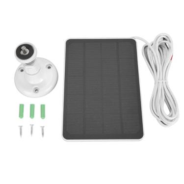 Imagem de Painel Solar de Câmera, Painel Solar de Montagem Ajustável Com Cabo de Carregamento de 9,8 Pés para, Campainha de Vídeo 2, Campainha 3+, IP66 à Prova de Intempéries, Montagem