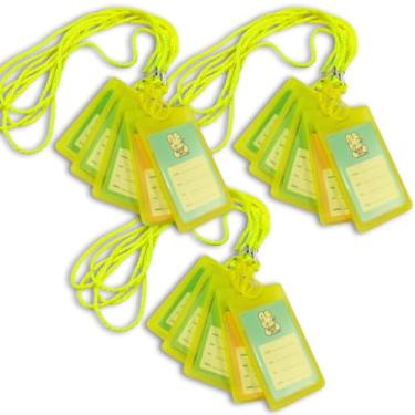 Imagem de Porta Crachá Suporte Transparente Plástico Escolar Cartão Kawaii (15, amarelo)