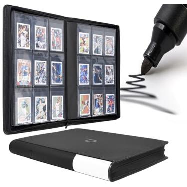 Imagem de Fichário semirrígido para cartão – serve para 540 cartões, fichário premium com 9 bolsos compatível com porta-cartões semirígidos de 9 cm x 11 cm para cartões colecionáveis ou esportivos (modelo R