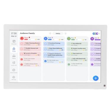 Imagem de Hyuduo Calendário Digital do Planejador Familiar Inteligente, Tela Sensível Ao Toque de 15,6 Polegadas Com Porta-retratos Em Nuvem AI, Gerenciamento Eletrônico de Viagens para (Plugue UE)