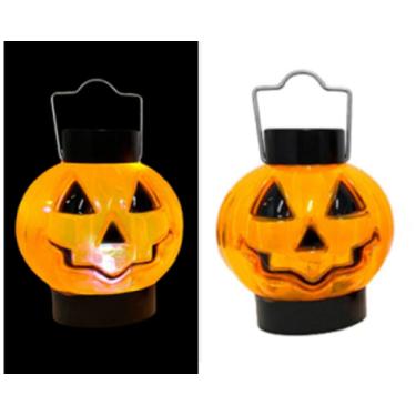 Imagem de Kit C/ 2 Mini Lampião Abobora Led Decoração Halloween
