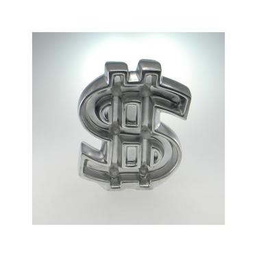 Imagem de Cifrão Decorativo Para Parede De Cerâmica Luzes Led Prata