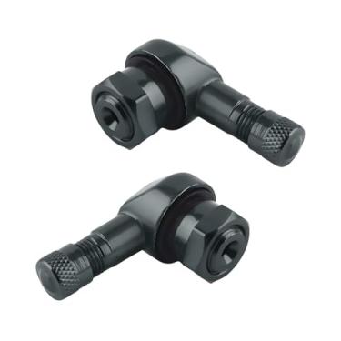 Imagem de MTRPS 2 peças de hastes de válvula de pneu de motocicleta, haste de válvula de roda de motocicleta de alumínio de 90 graus com vedações de borracha, hastes de válvula sem câmara de pneu de 10 mm a