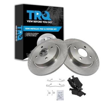 Imagem de TRQ Kit de pastilhas de freio traseiro e rotor compatível com Ford EcoSport 2018-2019