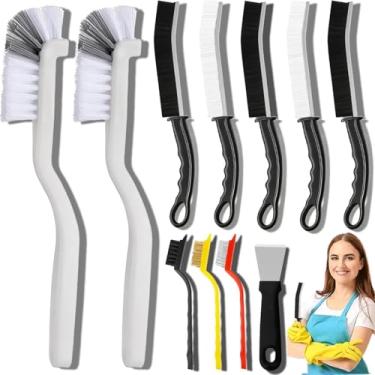 Imagem de Conjunto de escovas de limpeza de fendas, 12 peças de escova de limpeza de argamassa para limpeza profunda, ferramentas de escova de cerdas duras, suprimentos de limpeza para uso doméstico, banheiro