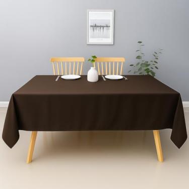 Imagem de Toalha de Mesa Retangular Oxford 8 Lugares Decorativa para Festa Restaurante e Buffet (Marrom)