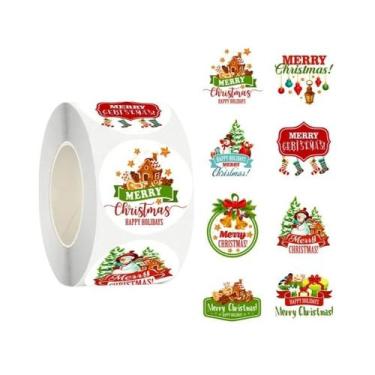Imagem de Adesivos de Natal - 500 Peças para Presentes, Embalagens e DIY, 500pcs