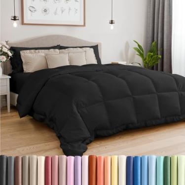 Imagem de Conjunto de cama de solteiro, preto alternativo – quente, leve, luxuoso e respirável de qualidade hoteleira – Edredom de microfibra refrescante para todas as estações, fofo e aconchegante