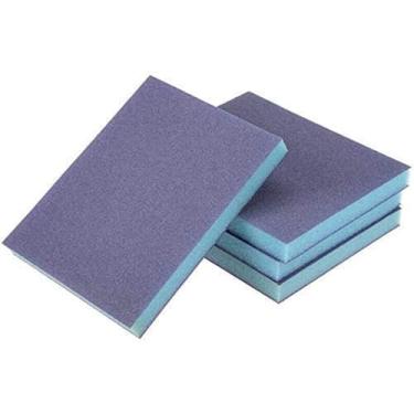 Imagem de 4 peças bloco de esponja abrasiva lixa cinza esponja de lixa molhada e seca lixa 80 grãos