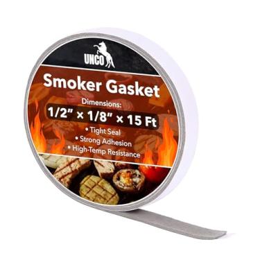 Imagem de UNCO - Junta de defumador, 3,5 m, 1,2 cm x 1/20.3 cm, junta de grelha, junta térmica, fita térmica para defumador,