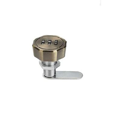 Imagem de Trava de armário com código de 3 dígitos para móveis de gaveta de caixa de correio liga de zinco (20 mm-D-ouro)