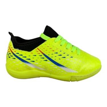 Imagem de Chuteira Botinha Infantil Futsal Molekinho Quadra Macia Cor:Amarelo Neon;Tamanho:35