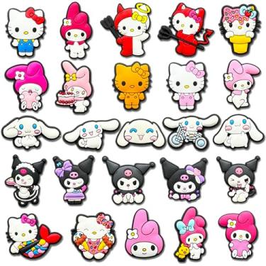 Imagem de 22 pingentes de sapato de 25 peças para decoração de sandálias de crocodilo para festa de adolescentes e adultos, Small, Cloreto de polivinilo, Sem Pedra Preciosa