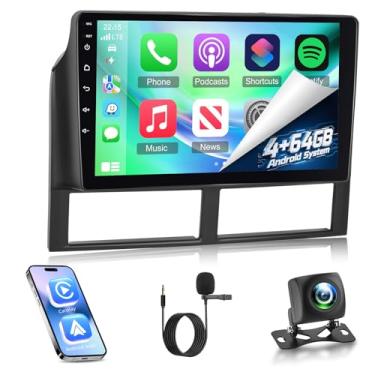 Imagem de Volxcereo Rádio veicular de 4 + 64 GB para Jeep Grand Cherokee 1999-2004 com CarPlay sem fio e Android Auto, tela sensível ao toque de 9 polegadas para Grand Cherokee, WiFi, Bluetooth 5.0, FM/RDS, GPS