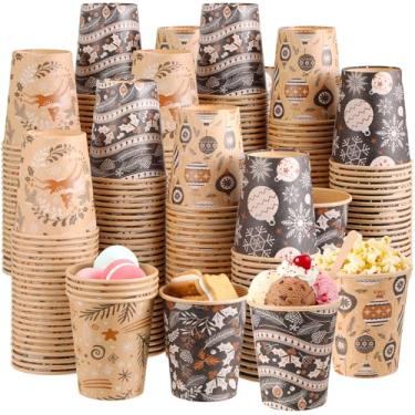 Imagem de Qinyoung 120 peças de copos de papel de Natal 227 g Xícaras de chá de café descartáveis de Natal para bebidas frias, chocolate quente, cacau, bebendo, suprimentos de festa de Natal, uso diário, 6